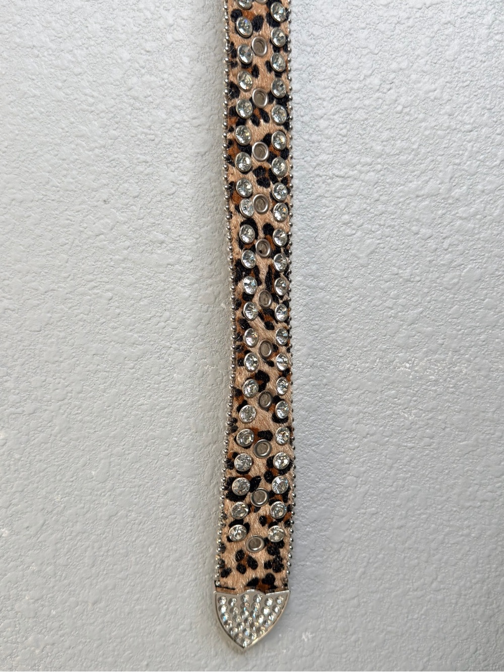 Leopard Print Rhinestone Western Belt - Bling Accent cowgirl - Picture 7 of 8